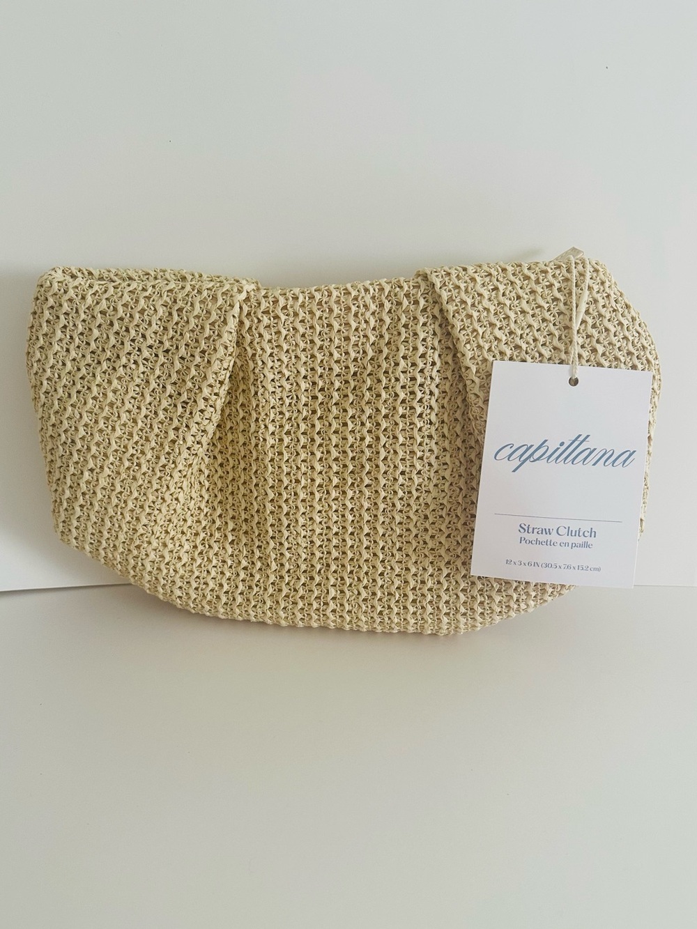 Capittana Straw Clutch with Gold Chain Strap